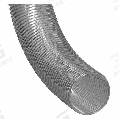 HI-TECH DURAVENT Industrial Ducting Hose: 2 in Hose Inside Dia., 25 ft Hose Lg, 18 psi - Light-Duty Clear PVC Duct Hoses for Dust with Black Plastic Helix