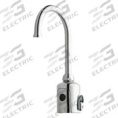 CHICAGO FAUCETS Bathroom Sensor Faucet: HyTronic Gooseneck, Cast Brass, Polished Chrome Finish (MPN WWG116.429.AB.1T). Key specifications — Brand: CHICAGO FAUCETS; Includes: Mounting Hardware; Series: HyTronic Gooseneck.