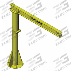 HARRINGTON Jib Crane: Base Plate Mounted, 500 lb Load Capacity, 10 ft Max Lifting Ht (MPN 350-500-10-10). Key specifications — Beam Type: Open Beam; Base Mount Type: Base-Plate Mounted; Body Material: Steel; Brand: HARRINGTON; Included Components: Hardware; Power Source: Manual; Mount Type: Base Plate Mounted; Lifting Capacity: Up to 2,000 lbs.