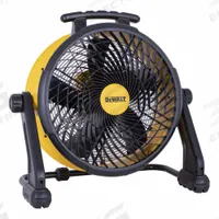 DEWALT Circulating Fan: 18 in Blade Dia, 100/240V AC, Mobile, 1/5 hp, Direct Drive, Steel (MPN DXF1850B). Key specifications — Mobility: Mobile; Standards: CFD Compliant; Voltage: 100/240V AC; Brand: DEWALT.