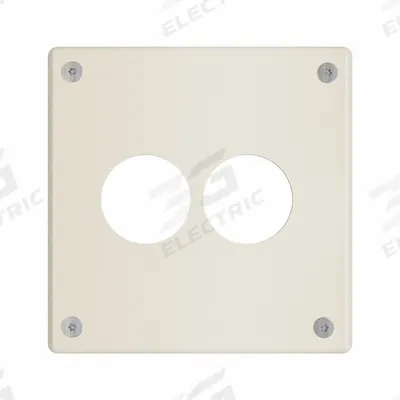 LEGRAND Wall Plate: Single Circular Opening, 2 Gang, Ivory - Tamper-Resistant Wall Plates