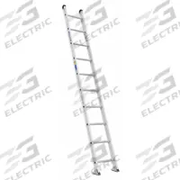 WERNER Straight Ladder: 10 ft Ladder Size, Aluminum, 375 lb Load Capacity, 20 lb Wt, 10 Rungs (MPN 510-1). Key specifications — Color: Silver; Brand: WERNER; Included Features: Hoop End Caps; Shoe Type: Slip-Resistant.