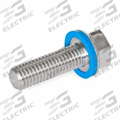 JW WINCO Hygienic Hex Head Screws: Stainless Steel, Fully Threaded, M5, 16 mm Fastener Lg - Low-Profile Hygienic Hex Head Screws with Sealing Washer