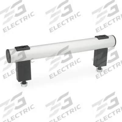 JW WINCO Pull Handle: Threaded Holes, Front-Mount, 23.62 in Mounting Hole Center to Center - Load-Rated Straight-Leg Tubular Pull Handles
