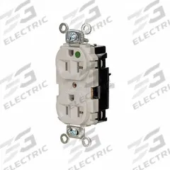 HUBBELL Receptacle: Hospital Grade, Duplex, 5-20R, Light Almond, 125V AC, 20 A, 2 Pole / 3 Wire (MPN HBL8300STLA)