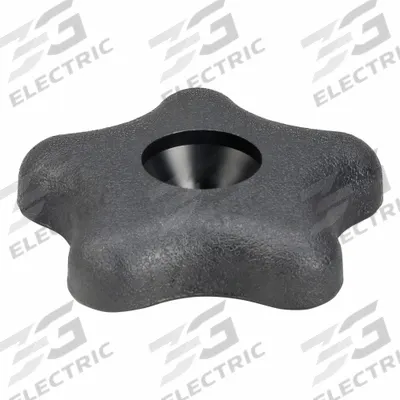 INNOVATIVE COMPONENTS Hand Knob: 5 Point, Plastic w/ Steel Thread, 5/16"-18 Thread - 5-Arm Knobs with Threaded Through-Hole