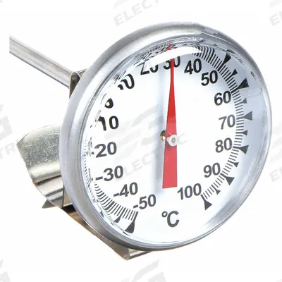 THERMCO Dial Pocket Thermometer: -50°C to 100°C, +/- 1% Accuracy, 8 in Stem Lg - General Purpose Vat & Pan Clip-On Dial Thermometers
