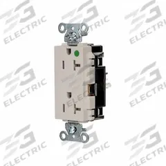 HUBBELL Receptacle: Hospital Grade, Decorator Duplex, 5-20R, Light Almond, 125V AC, 20 A (MPN HBL2182STLA)