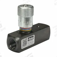 PARKER Flow Control Valve: 15 gpm Max Flow Rate, #10 SAE O-Ring Boss, #10 SAE O-Ring Boss, Steel (MPN F1020S). Key specifications — attr1018158: Manual; attr1018114: Rotary Knob; attr1018116: Steel; attr1018117: PARKER; attr1018137: Two-Way.