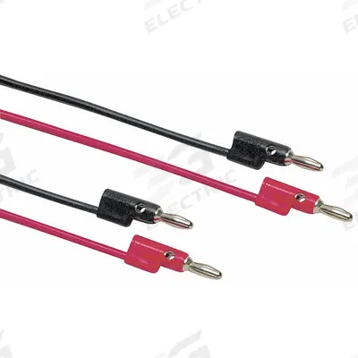 POMONA Test Leads: Black Electrical Current Color, Banana Plug, 2 ft Lg - Modular Test Leads