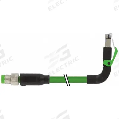 MURRELEKTRONIK Cordset: Cat5, M8 Male Straight x RJ45 Male Right Angle, 1.5 m Lg, PUR - M8 Connector to RJ45 Connector Cordsets