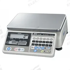 A&D WEIGHING Industrial Bench Scale: 8 1/4 in x 11 3/4 in, Not IP Rated, Integrated, HC-I Series (MPN HC-30KI). Key specifications — attr1341383: RS-232C; attr1341384: 0.01 lb/0.005 kg; attr1341400: A&D WEIGHING; attr1383935: Stainless Steel.