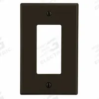 HUBBELL Wall Plate: Decorator-Rocker, 1 Gang, Brown, Midsize Size (MPN PJ26). Key specifications — Brand: HUBBELL; Material: Polycarbonate.