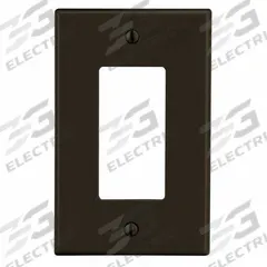 HUBBELL Wall Plate: Decorator-Rocker, 1 Gang, Brown, Midsize Size (MPN PJ26). Key specifications — Brand: HUBBELL; Material: Polycarbonate.