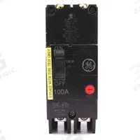 GE Molded Case Circuit Breaker: 100 A Amps, 18kA at 277/480V AC, Fixed, Lug, ABC, Std (MPN TEYF2100). Key specifications — Series: TEY; Max. AIR Rating: 18kA at 277/480V AC; Instantaneous Trip: Fixed; Terminal Connection: Lug; Phase Connection: ABC.