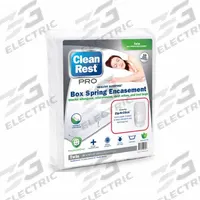 CLEANREST Mattress/Box Spring Protector: Twin, 75 in Overall Lg, 39 in Overall Wd, White, 9 in Thick (MPN 851949001807). Key specifications — Brand: CLEANREST; Cover Material: Polyurethane; Mattress Pad Material: Polyester Blend; Fabric Weight/Thread Count: 3.39 oz; Compatible Bed Height: 9 in.