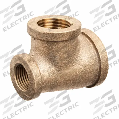 APPROVED VENDOR Metal Pipe Tee: Tee, 1 in x 3/4 in x 1/2 in, Class 125, C89833 Brass - Threaded Low-Pressure Pipe Fittings for Potable Water