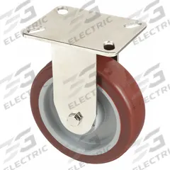 APPROVED VENDOR Plate Caster: Rigid, No Brake, Polyurethane, 5 in Wheel Dia., 1 1/2 in Wheel Wd (MPN 33H939). Key specifications — Brand: APPROVED VENDOR; Wheel/Tread Color: Red; Roll Up: Rigid.