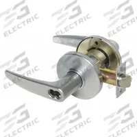 STANLEY SECURITY SOLUTIONS Door Lockset: Office Lever Locksets, Chrome, ADA Compliant, LFIC (MPN 9K37AB16DSTK626). Key specifications — attr1024149: Not Ligature-Resistant; attr1011488: STANLEY SECURITY SOLUTIONS; attr1024446: F109; attr1011524: No Message; attr1011506: Curved No Return; attr1011485: Yes; attr1059461: Satin Chromium-Plated : Zinc Alloy.