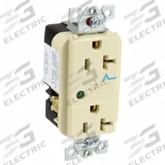 HUBBELL Receptacle: Duplex, 5-20, Ivory, 125V AC, 20 A, 2 Pole / 3 Wire (MPN HBL5362ISA)
