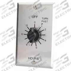 TORK Spring-Wound Timer: 12 hr Max, 1 hr Min, SPDT, 125V AC, Wall Plate Included, Silver (MPN C512H). Key specifications — Brand: TORK; Includes Hold: No Hold Included.