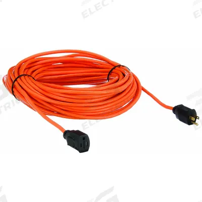APPROVED VENDOR Extension Cord: Outdoor Use, 100 ft Lg, Outlet, 5-15P, 16/3, SJTW, Orange - Outdoor Extension Cords with Single Outlet