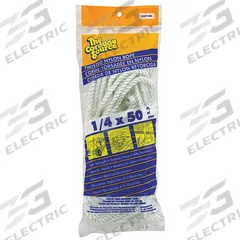 APPROVED VENDOR General Purpose Utility Rope: Twisted, 1/4 in Dia, 235 lb Working Load Limit, Nylon (MPN 333P-WA). Key specifications — Brand: APPROVED VENDOR; Rope Type: Dynamic.