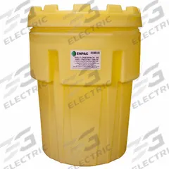 ENPAC Salvage Drum: Polyethylene, 95 gal, Screw-On Lid, Unlined/No Interior Coating, Salvage Drum (MPN 1095-YE). Key specifications — Drum Material: Polyethylene; Drum Head Type: Open Head; UN Rating Solids: UN 1H2/X295/S; UN Rating Liquids: Not Rated; Interior Lining: Unlined/No Interior Coating; Drum Message Text: Salvage Drum; Closing Ring Material: HDPE; For Holding: Drums.