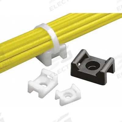 PANDUIT Saddle Cable Tie Base: 0.32 in Slot Wd, 0.09 in Slot Ht, Natural, 0.62 in Wd - Screw Mount Cable Tie Bases