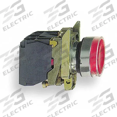 SCHNEIDER Illuminated Push Button: Illuminated, Flush Profile, Metallic, 22 mm - Illuminated Flush-Mount Push Buttons