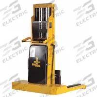 BIG JOE Stacker: 1,500 lb, 57 in Max Lifting Ht, Adj Fork, 30 in L x 24 in W Fork, Adj Straddle (MPN IBH 1518-A5 w/ Adj. Straddle). Key specifications — Brand: BIG JOE; Lift Mechanism: Hydraulic; Width Across Forks: 24 in.