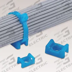 PANDUIT Low Profile Cable Tie Mount: 0.22 in Slot Wd, 0.06 in Slot Ht, Aqua, 0.43 in Wd, 100 PK (MPN TM2S8-C76). Key specifications — For Use With: Intermediate, Miniature and Standard Cable Ties; Color: Aqua; Screw Mount Hole Size: #8; Brand: PANDUIT.
