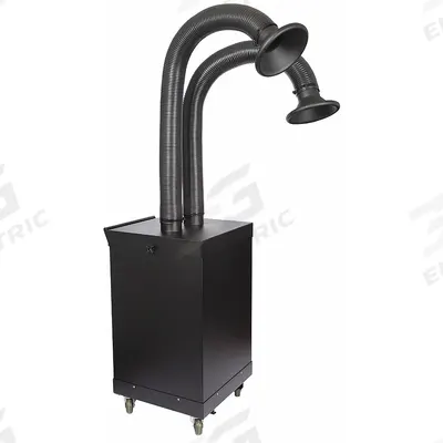EXTRACT-ALL Fume Extractor: 800 cfm, 6 ft Arm Lg - Dual-Arm Mobile Welding Fume Extractors