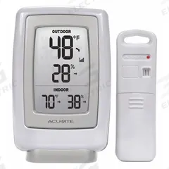 ACURITE Digital Thermometer: 1%to 99% Humidity Range, Outdoor Humidity/Outdoor Temp, Wireless (MPN 00611A4). Key specifications — Primary Scale: Outdoor Humidity/Outdoor Temperature; Secondary Scale: Indoor Humidity/Indoor Temperature; Display Type: Digital; Brand: ACURITE.