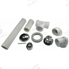 AB&A Waste and Overflow Kit: Plastic, 1 1/2 in Overall Dia, 2 1/2 in Overall Ht, Push and Pull (MPN 60350). Key specifications — Color: Silver; Includes: Bath Waste; Connection Type: Solvent Weld; Material: Plastic; Grate Material: Stainless Steel.