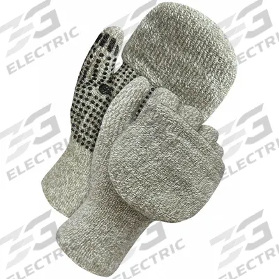 BDG Knit Mitts: XL, Wool, Gray - Gloves with PVC Coating