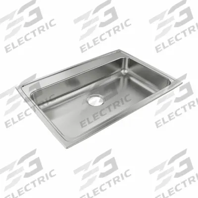 JUST MANUFACTURING Bowl Drop-In Sink: 31 in Overall Lg, 21 1/4 in Overall Wd, 5 in Bowl Dp - One-Bowl Counter-Mounted Kitchen & Bar Sinks without Faucets