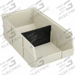 AKRO-MILS Shelf Bin: 20 1/2 in Overall Lg, 11 in x 7 in, Beige, Nesting Capable, Dividers Included (MPN 30358BEIGE). Key specifications — Brand: AKRO-MILS; % Recycled Content: 0%; Manufacturer Part Number: 30358BEIGE; Includes Dividers: Dividers Included; Electrostatic Discharge: Not Electrostatic Discharge Conductive.