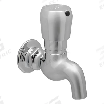 ZURN Low Arc Bathroom Faucet: AquaSpec, Single-Post, Cast Brass, Chrome Finish - Single-Post Push-Button Metering Bathroom Faucets