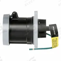 LEVITON Pin and Sleeve Receptacle: Black, 600V AC, Three Phase, 60 A, 3 Pole, 4 Wire, IEC Grounding (MPN 460R5WLEV). Key specifications — Brand: LEVITON.