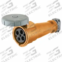 HUBBELL Pin and Sleeve Connector: Orange, 125/250V AC, Single Phase, 20 A, 3 Pole, 4 Wire (MPN HBL420C12W). Key specifications — Brand: HUBBELL.
