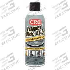 CRC Inner Slide Lubricant: Aerosol Can, 16 oz Container Capacity, Rigid Straw, Organic Solvent Base (MPN 05305). Key specifications — Primary Additive: Molybdenum; Base Lubricant: Organic Solvent; Color: Black; USDA Certified Biobased Product: Not USDA Certified Biobased Product.
