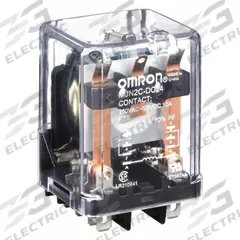 OMRON General Purpose Relay: Socket Mounted, 10 A Current Rating, 24V DC, DPDT, 8 Pins/Terminals (MPN MJN2C-DC24). Key specifications — Brand: OMRON; Base Type: Square; Mounting Style: Plug-In; Pin Shape: Round; Electrical Connection: Plug-In; Manufacturer Part Number: MJN2C-DC24; Series: MJN Series.