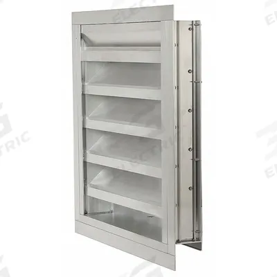 Dayton 45"H 45"W Drnbl Extrd Alu Combo Dmpr: Flanged, 41 1/2 in H, 41 1/2 in W - Combination Dampers & Louvers with Drainable Blades
