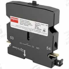 DAYTON Auxiliary Contact: 1NO, 10 A Max Current (AC), Side Mount, Side-Mounted (MPN 783XY6). Key specifications — Brand: DAYTON.