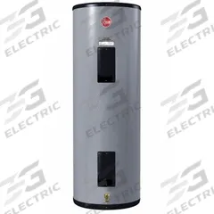 RHEEM Electric Water Heater: 277V AC, 80 gal, 12,100 W, Single Phase, 59 in Ht, 122 gph @ 40°F (MPN ELD80-D/638331). Key specifications — Phase: Single; Brand: RHEEM; Maximum Recovery Flow Rate: 122 gph @ 40°F.