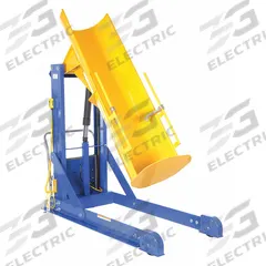 VESTIL Drum Dumper: Steel, Casters, 750 lb Wt Capacity, Fiber/Metal/Plastic, 137.25 in Vertical Lift (MPN HDD-60-7-P). Key specifications — For Drum Capacity: 55 gal; Brand: VESTIL; Chute Material: Steel; Portability: Casters; Housing Material: Steel; For Drum Material: Metal; Operating Voltage @ Current: 115V AC; Electrical Connection: Power Cord.