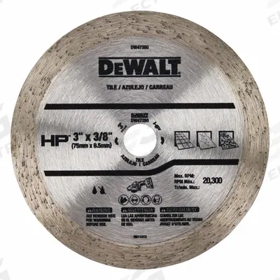 DEWALT Diamond Saw Blade: Ceramic/Granite/Marble/Porcelain/Stone, 3 in Blade Dia. - Tile-Cutting Blades