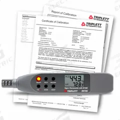 TRIPLETT HUMIDITY PEN: Onboard, Included, Ambient Temp, 1.7 in x 0.6 in x 0.6 in, -4°F to 140°F (MPN RHT05-NIST). Key specifications — attr1107597: TRIPLETT; attr1134764: Included.