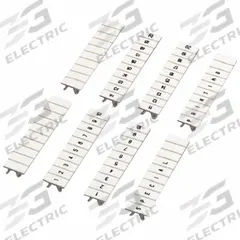 SCHNEIDER Marking Strip: White, 0.21 in Wide Terminal Blocks (MPN NSYTRAB540). Key specifications — Compatible Manufacturer Model Number: NSYTRR; Marking: Numbers 31 to 40; Compatible with Product Type: 0.21 in Wide Terminal Blocks; Brand: SCHNEIDER.